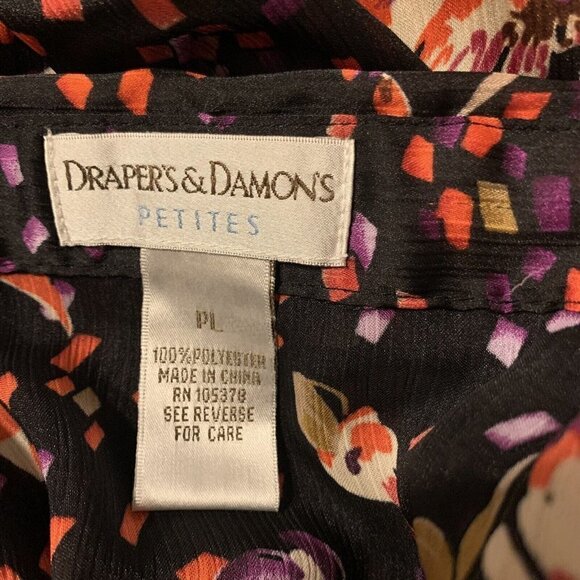 Draper's & Damon's. Size PL. Semi Sheer Long Sleeve Button Front Shirt. B57 - Picture 5 of 5